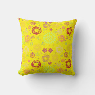 Coussin Fleurs d'automne colorées dans des tons chauds
