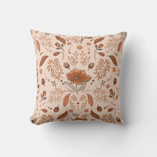 Coussin Fleurs d'automne et glands