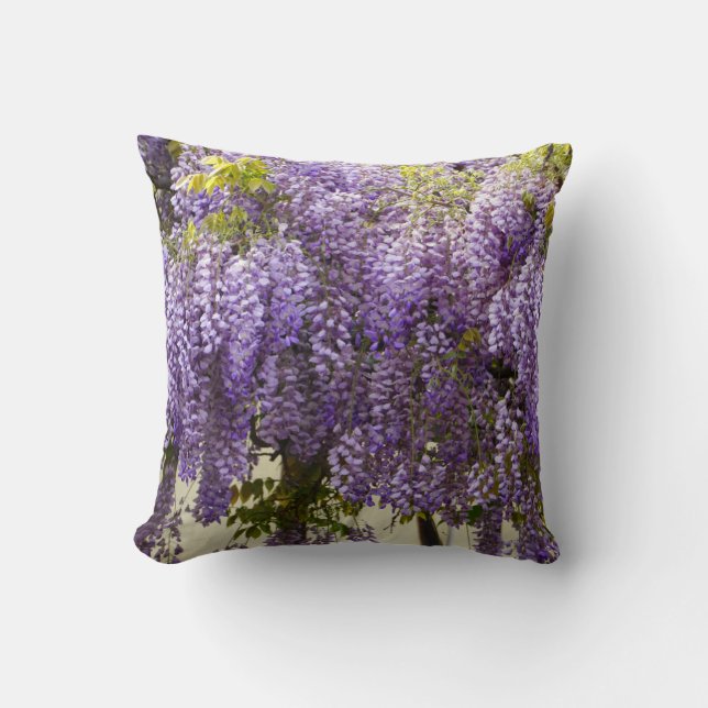 Coussin Fleurs de bisteria violet (Recto)
