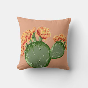 Coussin Fleurs de cactus et de cactus Prickly tendance