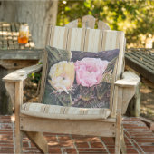 COUSSIN FLEURS DE CACTUS OPUNTIA ROSE ET JAUNE (Chaise)
