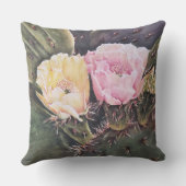 COUSSIN FLEURS DE CACTUS OPUNTIA ROSE ET JAUNE (Verso)