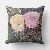 COUSSIN FLEURS DE CACTUS RAQUETTE ROSE ET JAUNE (Recto)