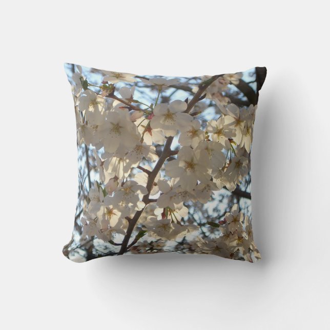 Coussin Fleurs de cerises du soir I Printemps Floral (Recto)