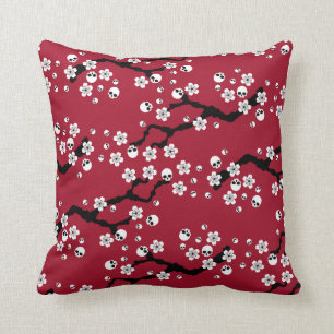 Coussin Fleurs de cerisier gothiques