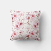 Coussin Fleurs de cerisier rose blanc (Recto)
