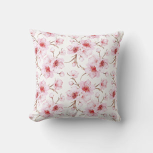 Coussin Fleurs de cerisier rose blanc