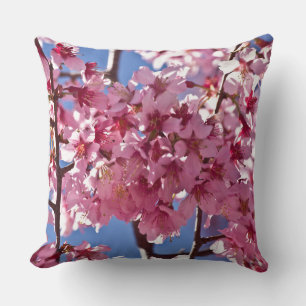 Coussin Fleurs de cerisier Sakura Étoiles rouges