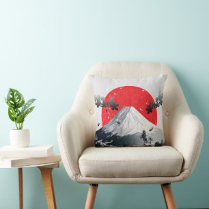 Coussin Fleurs de cerisiers Mont Fuji Japon