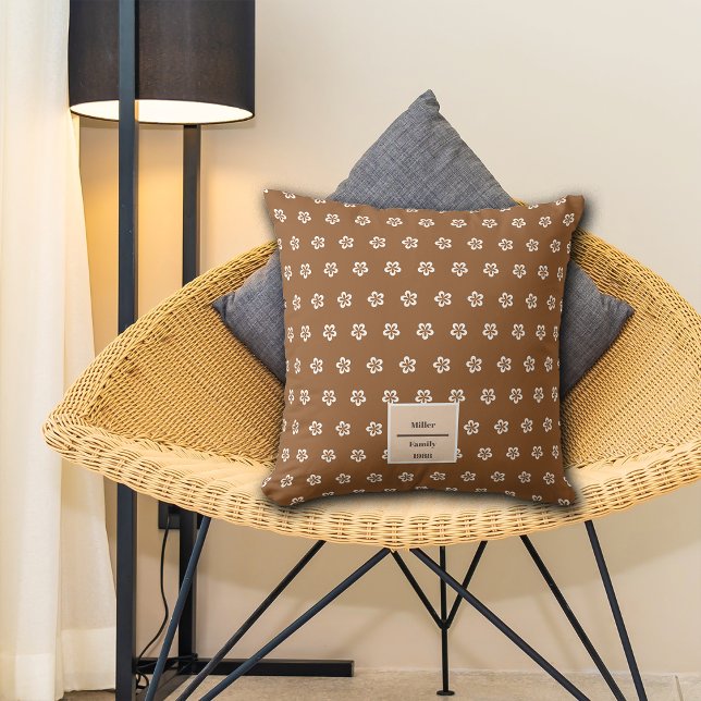 Coussin Fleurs de châtaigniers d'automne Nom personnalisé (Créateur téléchargé)