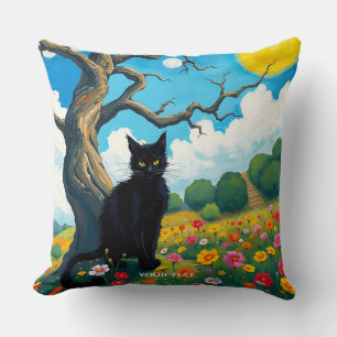 Coussin Fleurs de chats en Imaginaire