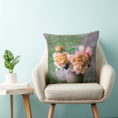 Coussin Fleurs de corail en Vase gris rose orange (Chaise)