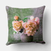 Coussin Fleurs de corail en Vase gris rose orange (Verso)
