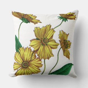 Coussin fleurs de coréopsis jaune