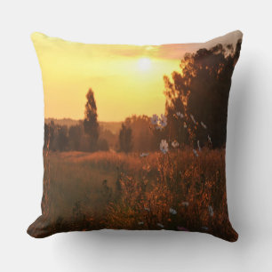 Coussin Fleurs de cosmos au coucher du soleil