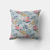 Coussin Fleurs de couleur avec inscription modifiable (Verso)