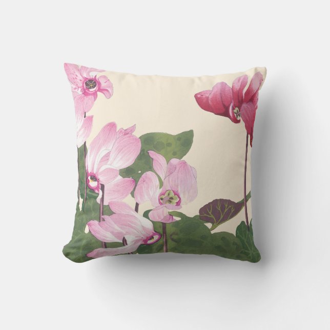 Coussin Fleurs de cyclamen (Recto)