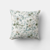 Coussin Fleurs de eucalyptus verdoyantes blanches aquarell (Recto)