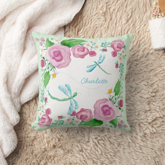 Coussin Fleurs de flèche d'aquarelle de pépinière de (Couverture)