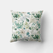 Coussin Fleurs de fleurs blanches verdure Eucalyptus Tenda (Verso)