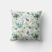 Coussin Fleurs de fleurs blanches verdure Eucalyptus Tenda (Recto)