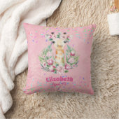 Coussin Fleurs de girafe Boho Nommées Filles, Cadeaux Ados (Couverture)