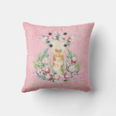 Coussin Fleurs de girafe Boho Nommées Filles, Cadeaux Ados (Verso)