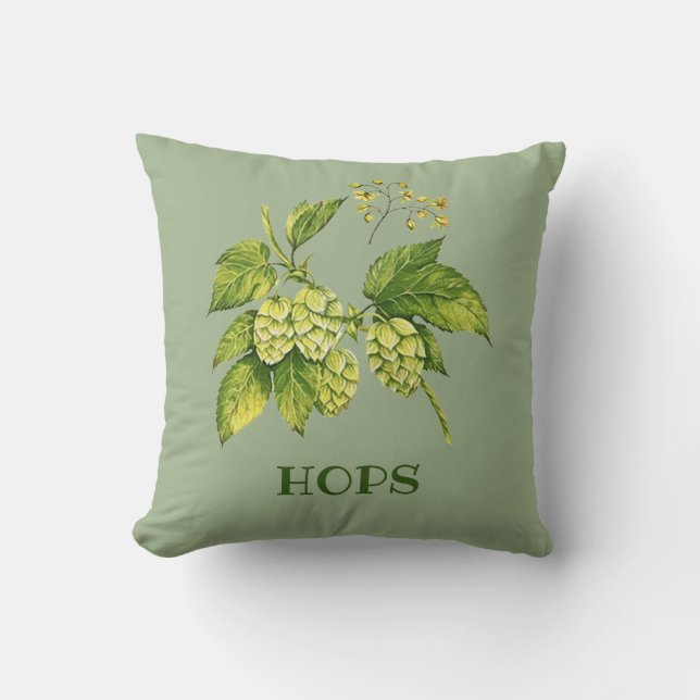 Coussin Fleurs de houblon et Feuille Design Jeu d'oreiller (Recto)
