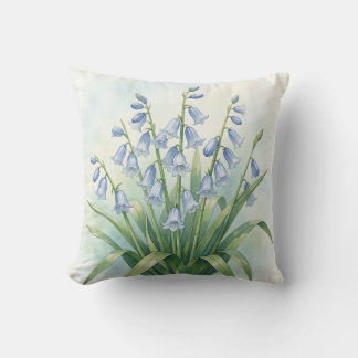 Coussin Fleurs de Jacinthe Botanique Aquarelle
