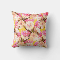 Fleurs de jacinthe et de pivoine, motif sans soudu