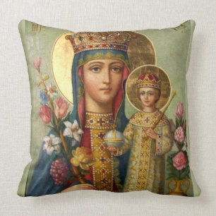 Coussin Fleurs de Jésus-Christ de Vierge Marie de la Rein
