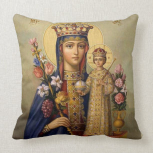 Coussin Fleurs de Jésus-Christ de Vierge Marie de la Rein
