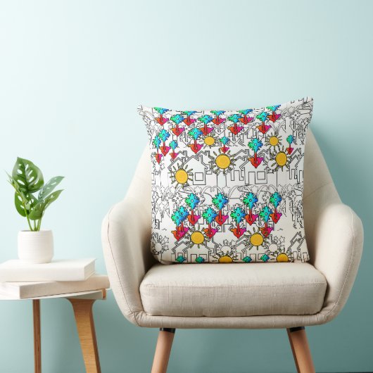 Coussin Fleurs de la maison ensoleillées (Chaise)