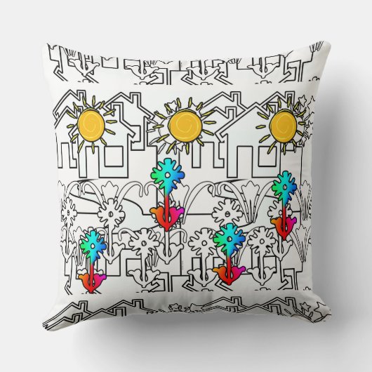 Coussin Fleurs de la maison ensoleillées (Verso)