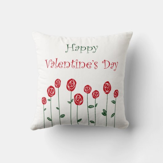 Coussin Fleurs de la Saint-Valentin Roses Autruche Amour R (Verso)