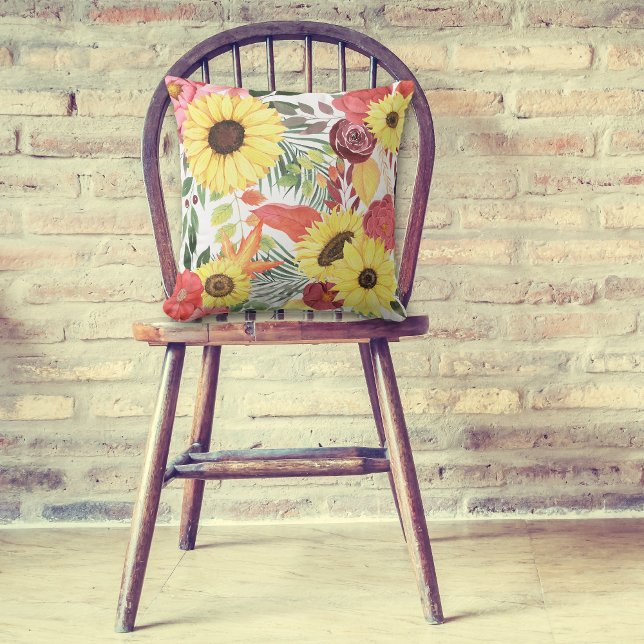 Coussin Fleurs de l'automne précoce Monogramme Jeu d'oreil (Créateur téléchargé)