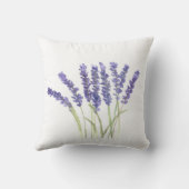 Coussin Fleurs de lavande aquarelle herbes chic pourpre th (Verso)