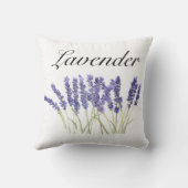 Coussin fleurs de lavande aquarelle herbes violet chic déc (Verso)