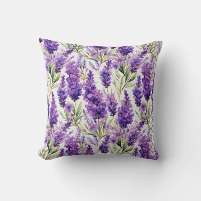 Coussin Fleurs de lavande élégantes (Recto)