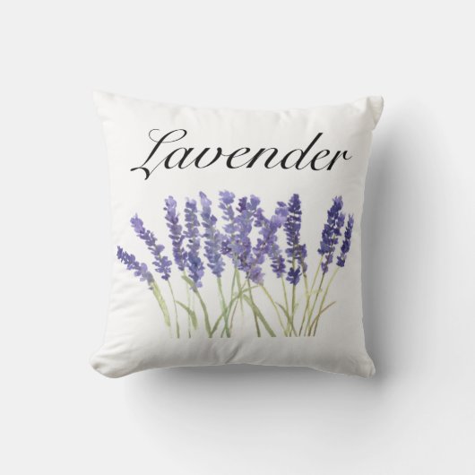 Coussin Fleurs de lavande herbes d'aquarelle violet chic t (Recto)