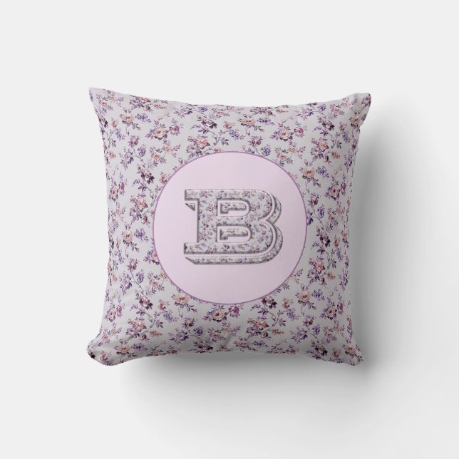 Coussin Fleurs de luxe Monogramme B (Recto)