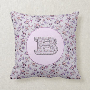 Coussin Fleurs de luxe Monogramme B