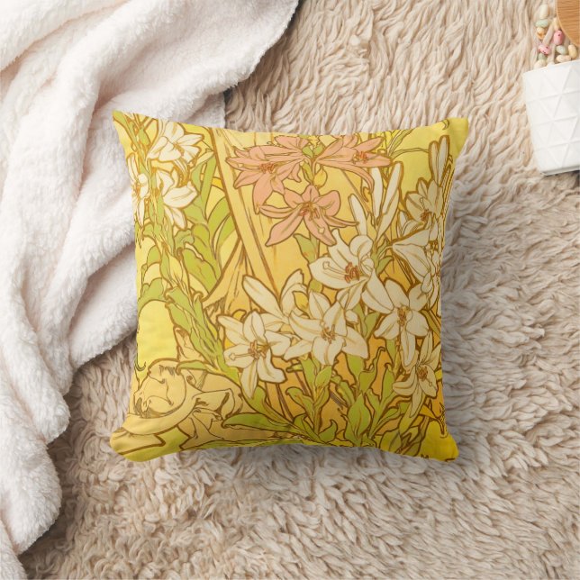 Coussin fleurs de lys Art nouveau d'Alphonse Mucha (Couverture)