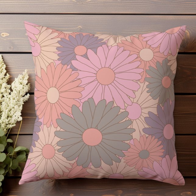 Coussin Fleurs de marguerite rétro II (Créateur téléchargé)