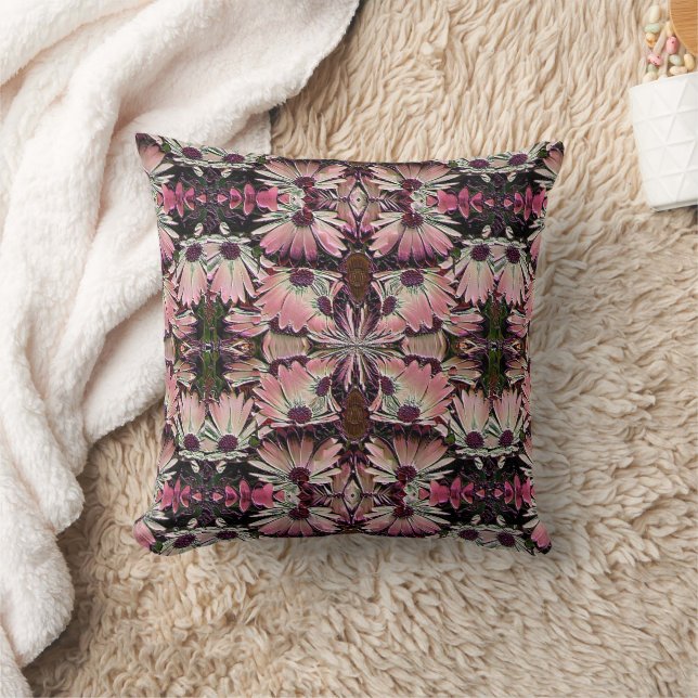 Coussin Fleurs de marguerite rose design abstrait (Couverture)