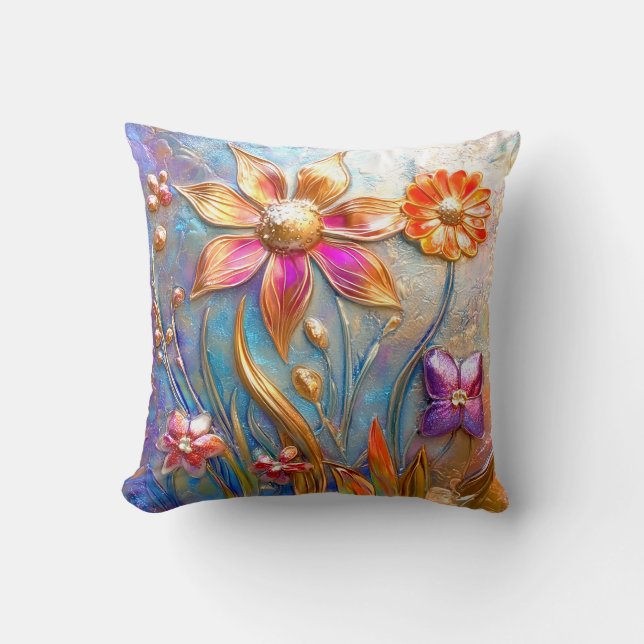 Coussin Fleurs de métal (Recto)