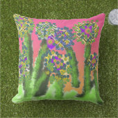 Coussin Fleurs de motif arbustif (Herbe)