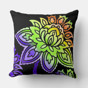 Coussin Fleurs de néon