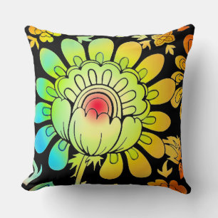 Coussin Fleurs de néon