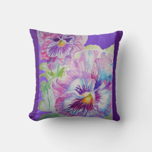 Coussin Fleurs de Pansy Violet violet violet floral décor